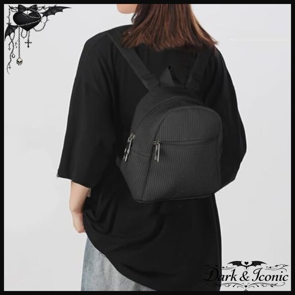 Corduroy Mini Backpack for Women, Adjustable Straps, Two Compartments main image 6